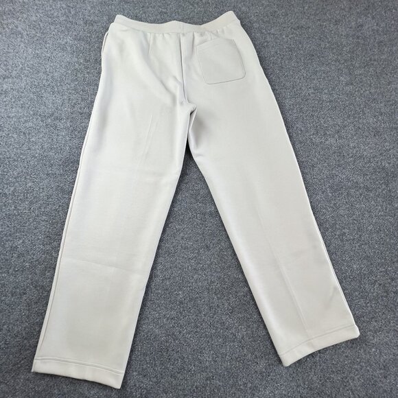 Uniqlo Beige XL Straight-Leg Pants With Pleated Front & Elastic Waist - Picture 2 of 8